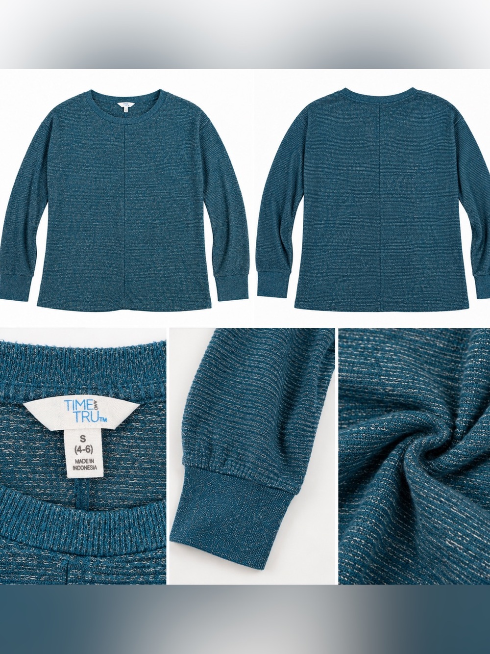 Time and Tru  Small Blue Long Sleeve Sweater Like New